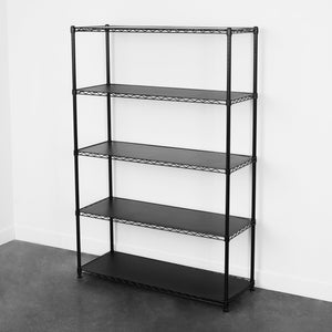 18" x 48" x 72" 5-Tier Wire Rack - Black