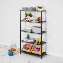 Load image into Gallery viewer, 14&quot; x 30&quot; x 60&quot; 5-Tier Wire Rack - Black