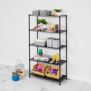 14" x 30" x 60" 5-Tier Wire Rack - Black