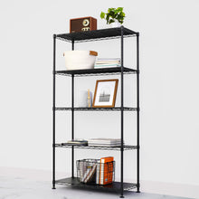 Load image into Gallery viewer, 14&quot; x 30&quot; x 60&quot; 5-Tier Wire Rack - Black