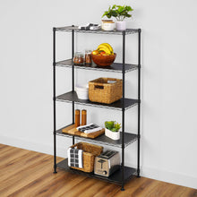 Load image into Gallery viewer, 14&quot; x 30&quot; x 60&quot; 5-Tier Wire Rack - Black