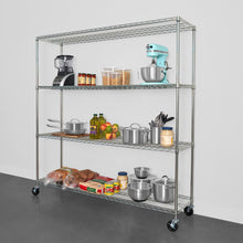 Load image into Gallery viewer, 18&quot; x 72&quot; x 72&quot; 4-Tier Wire Rack