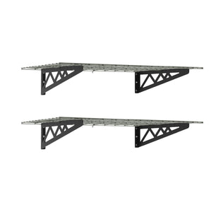 24" x 48" Wall Shelving (Two Pack with Hooks)