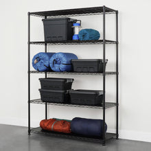 Load image into Gallery viewer, 18&quot; x 48&quot; x 72&quot; 5-Tier Wire Rack - Black