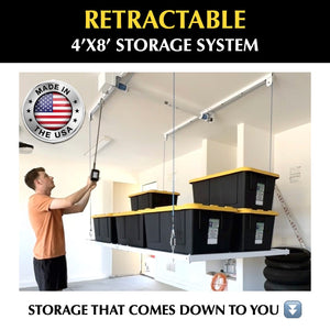 E-Z Storage Retractable 4'x8' Overhead Rack