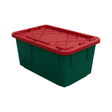 Load image into Gallery viewer, 27 Gallon Christmas Storage Bins - Green and Red - Set of 5