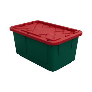 27 Gallon Christmas Storage Bins - Green and Red - Set of 5