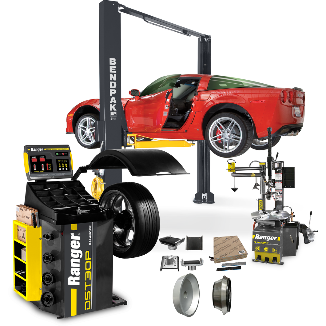 BendPak Ranger TSB-2 / Tire Shop Bundle-(1) XPR-10AS + (1) R980AT + (1) DST30P + (1) FREE APX-TS1 - My Sweet Garage