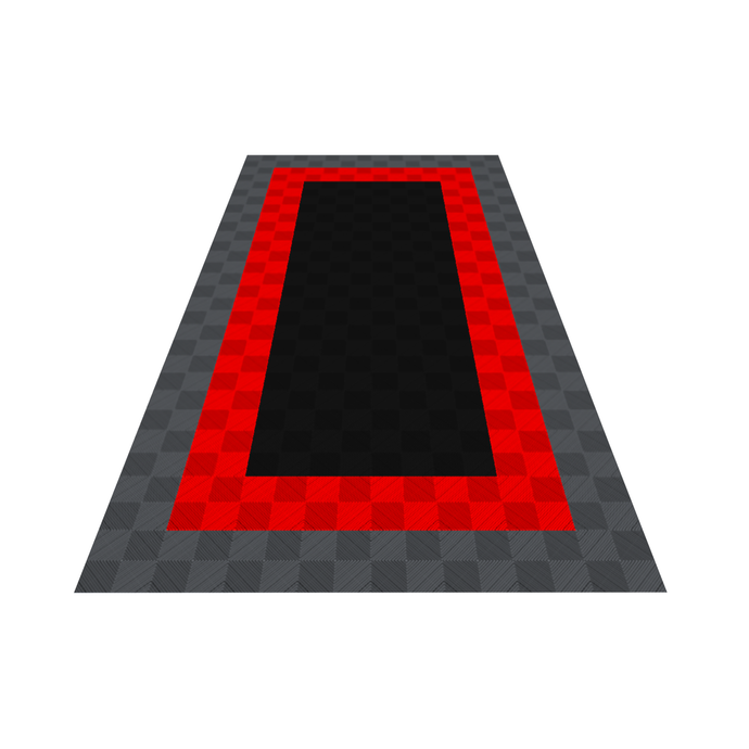 Ribtrax PRO 1-Car Garage Kit - Parking Pad (Jet Black/Racing Red/Slate Grey) - My Sweet Garage